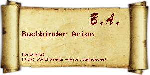 Buchbinder Arion névjegykártya